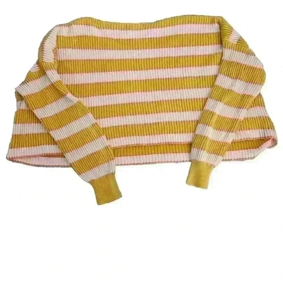 Free People Womens Just My Stripe Oversized Long Sleeve Ribbed Sweater M - Picture 8 of 14